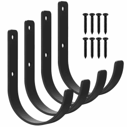 4 STK Wandhaken Garagenhaken, Schwerlasthaken Wandmontage, Garagen Leiterhaken Wandhalterung, Gerätehaken J Haken für Gartengerätehalter Fahrradhalterung Werkzeughalter Werkzeuge Organizer Aufhänger