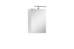 byLIVING Spiegelschrank Spree/Badezimmerschrank mit Spiegel 40 cm breit/matt weiß/Spiegeltür mit Soft-Close/Hängeschrank/LED-Beleuchtung, Stecker- u. Schalterdose/B 40, H 60, T 20 cm Weiß Breite 40 cm