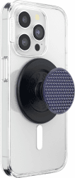 PopSockets: PopGrip Round für MagSafe - Inklusive Adapterring für MagSafe - Ausziehbarer Sockel und Griff mit einem Austauschbarem Top für Smartphones und Hüllen - Alum Triangle Knurled French Navy