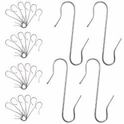 Gallop Chic 150 Kugelaufhänger S-Haken in Silber, S Haken Klein Schnellaufhänger für Weihnachtsbaumschmuck, Doppelhaken für Weihnachtsbaum, Perfekt für Weihnachtskugel Deko-Anhänger, Wiederverwendbar 3.2 ~ 3.8 cm Silber 150