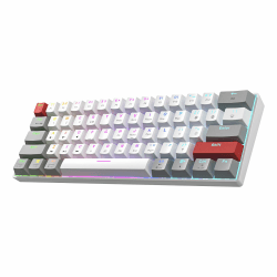 Newmen GM610Pro 60 Prozent Tastatur Mechanische Kabellose TKL Gaming Bluetooth/Type-C Aufladbar NKRO mit extra Tastenkappen-Set,RGB-Hintergrundbeleuchtung QWERTY,für Windows/Mac,Gateron Rot