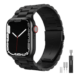 owlhold Metall Armband Kompatibel mit Apple Watch 42mm 44mm 45mm 46mm 49mm, Premium Edelstahl Ersatz Uhrenarmband für Apple Watch Serie Ultra 10/9/8/7/6/5/4/3/2/1/SE für Männer und Frauen (Schwarz) 42mm 44mm 45mm 46mm 49mm Schwarz