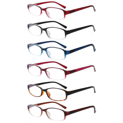 COJWIS 6 pack Lesebrille Blaulichtfilter Brille für Damen und Herren Federscharnier Lesehilfe Blendfreie UV Brille (6 Farbe Mischen, 1.5) 6 Farbe Mischen 1.5 x