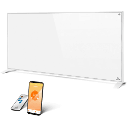 KESSER® Infrarotheizung Energiesparend Infrarot Standgerät & Wandmontage Elektroheizung 700W mit Fernbedienung Thermostat & App-Steuerung Elektrisch Heizpaneel Heizung Konvektor Standfüße 700W Weiß