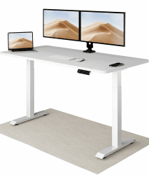 Desktronic Höhenverstellbarer Schreibtisch 160x80 cm - Stabiler Schreibtisch Höhenverstellbar Elektrisch - Standing Desk mit Touchscreen und Integrierten Ladesteckern Weiß 160 x 80 cm