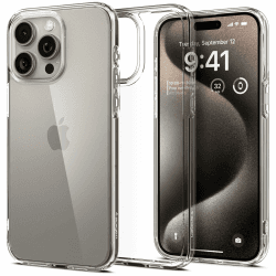 Spigen für iPhone 15 Pro Ultra Hybrid Hülle [Anti-Yellowing] Case Handyhülle Schutzhülle Cover Transparent Durchsichtig Dünn Slim -Crystal Clear iPhone 15 Pro Crystal Clear