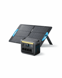 Anker SOLIX C1000 Set Tragbare Powerstation mit 100W Solarpanel, LiFePO4 Akku, 1800W Solargenerator, 4230V Steckdosen mit max. 2400W Leistung, LFP Powerstation für Outdoor, Camping und Stromreserve C1000 mit 1 x 100W