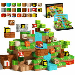 GobiDex Magnetische Bausteine, Bauen magnetische Blöcke Welt, Holzfäller Abenteuer Spiel für Jungen und Mädchen, Magnetspielzeug für Kinder Geschenke, Spielzeug ab 3-6, 4-8, 5-10, 2024 Neu Basisversion