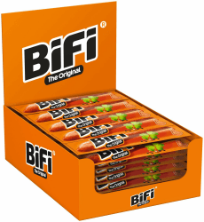 BiFi Original Salami Sticks – 40er Pack (40 x 20g) – Wurst Snack To Go - Luftgetrocknet Fleisch & Wurstwaren Paket - Salami mit Pfeffer, Koriander und Knoblauch - Ideale Knabberbox - Wurstpaket Original 20 g (40er Pack)