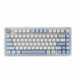 EPOMAKER x Aula F75 Gasket Mechanische Tastatur, 75% Hot swap-fühige Gaming-Tastatur mit Fünf-Schicht-Polsterung&Knopf, Bluetooth/Wireless/USB-C, RGB (Sea Salt Blue, Crescent Switch) Crescent Switch Sea Salt Blue