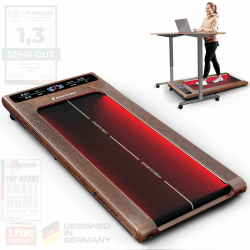 Sportstech Laufband für Zuhause – für extra geräuscharmen Betrieb Dank PS-DC Motor – Neigbar bis 11,5° Grad – Laufband kompakt & verstaubar– Mit integriertem Display für App-Anbindung Holznussbraun