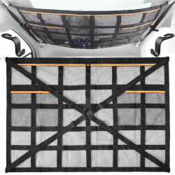 ZephyrCraft 90 x 65 cm Auto Gepäcknetz, Gepäcknetz Auto mit 2 Haken, ideal für Camping Zubehör, Auto Camping und Dachzelt Auto. Autodach Gepäcknetz für SUV, Jeep, Van, perfektes Camping Zubehör Auto.
