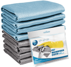 Airlab 8X Mikrofasertücher Putztücher, Nano Streifenfrei Fenstertuch Geschirrtücher, Fishscale Reinigungstücher für Auto, Fenster, Brille, Küche, Glas, Spiegel, Wasserhahn und Bad, 40x30 cm Zweifarbig