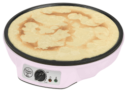Bestron Crêpes Maker im Retro Design, für Crepes mit Ø 30 cm, inkl. Teigverteiler & Crêpes-Wender, mit Antihaftbeschichtung, 1000 Watt, Farbe: Pink Rosa