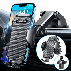 VANMASS Handyhalterung Auto 2024 Upgrade Super Stabil 3 in 1 Saugnapf & Lüftung 100% Sicher Universale Handy Halterung Auto Flexibel Passt Für Alle iPhone 16/15 /14/13 Pro Max Samsung S23/S22 Pixel Schwarz