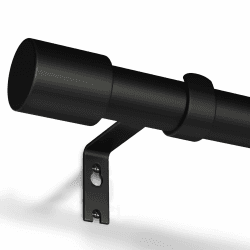 Gardinenstange Schwarz 76-305 cm Vorhangstange Ausziehbar 19 mm Durchmesser für Schlafzimmer, Wohnzimmer oder Küche von GEEBOBO 76-305cm Schwarz