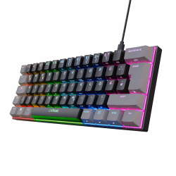 Trust Gaming GXT 867 Acira 60% Mechanische Tastatur Deutsches QWERTZ Layout, RGB Beleuchtung, Doppelt Belegte Tasten, USB Mini Tragbare Programmierbare Kleine Gaming Tastatur 60 Prozent PC Laptop Mini (60%)
