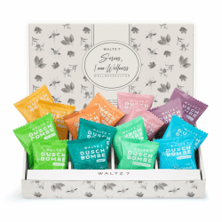 WALTZ 7 Original Duschbomben Set, 16 Stück, 8 Düfte, Weihnachtsgeschenke Frauen, Männer, Wichtelgeschenk, Geburtstagsgeschenk Freundin, Mama, Papa, Mitbringsel Kleinigkeiten, Dankeschön Geschenk Idee Set mit 16 Stück (8 verschiedene Düfte) 16 stück (1er P