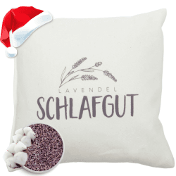 HERBALIND Lavendelkissen zum Schlafen Schlafgut Schlafkissen mit Füllung - mit Lavendel ohne Chemie - Bezug 100% Baumwolle 20x20 cm, Kräuterkissen, Duftkissen, Deko Kissen - Geschenk für Frauen Schlafgut 20x20cm