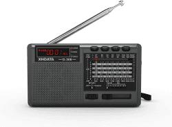 XHDATA D368 kleines Radio Nostalgie Batterieradio Mini Tragbare Radios Bluetooth Transistorradio UKW FM AM SW Radio mit TF MP3-Wiedergabe Klassisch