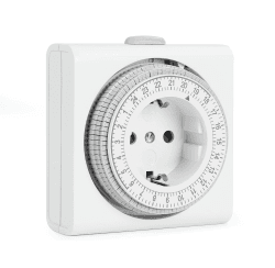 G-Homa Mechanische Zeitschaltuhr Steckdose, Analoge Zeitschaltuhr für Innenbereich mit 96 Segmenten 15 min Schaltintervall, Täglicher EIN-/Aus-Zyklus, für Weihnachtsdeko, Kindersicherung 1 PACK