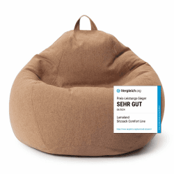 Lumaland Sitzsack Comfort Line | Indoor Beanbag 100x120x50cm mit mehr als 2,4 Mio. anpassbaren EPS-Perlen | Weiches & Komfortables Bodenkissen | Sessel für Kinder & Erwachsene | 315 L Volumen [Braun] XXL - 100x120x50cm - 315 L Braun