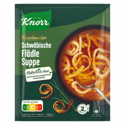 Knorr Feinschmecker Schwäbische Flädle Suppe leckere schnelle, deftige Suppe ohne geschmacksverstärkende Zusatzstoffe 15x 2 Teller Schwäbische Flädle 15 g (15er Pack)