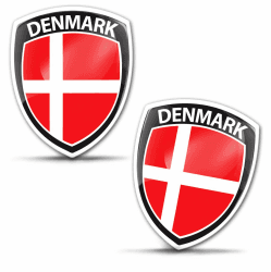 Biomar Labs 2 x Aufkleber 3D Gel Silikon Stickers Dänemark Flagge Fahne Denmark Flag Länderflagge Auto Motorrad Fahrrad Fenster Tür PC Handy Tablet Laptop F 98