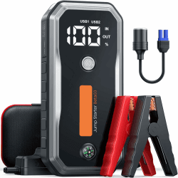 Auto Starthilfe Powerbank, 5000A Spitzenstrom 26800mAh Starthilfe Powerbank für All Benzin und 10.0L Dieselmotor, Starthilfe mit LED, DC Ausgang und Dual USB