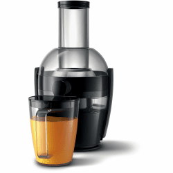 Philips Viva Collection Entsafter – QuickClean-Technologie, 800W Motor, XL-Einfüllöffnung, 2L Saft in einem Durchgang, Einfach zu Reinigen, Tropf-Stopp-System, QuickClean Sieb (HR1856/70) 2 Liter, 800 Watt
