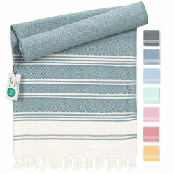 Fit-Flip Hamamtuch aus 100% recycelter Baumwolle – nachhaltig und natürlich – Saunatuch, Strandtuch, Duschtuch, Badetuch, Yogatuch – Petrol – 100x200cm Diamond 08 Petrol - Diamond 100x200cm