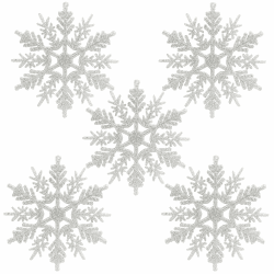 Naler 24 x Schneeflocken Weihnachten Deko für Weihnachtsbaum Glitzer Weiß Weihnachtsbaumschmuck