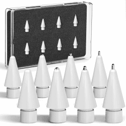 8 Pack for Apple Pencil Tips, Upgraded Replacement Pencil Tips for Apple Pencil 2nd Generation and Apple Pencil 1st Gen Accessories Compatible with Apple Pencil 2 Generation iPad Pro 8 x white