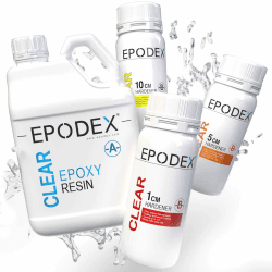 EPODEX® 2K Epoxidharze | 3 Gießhöhen 0-10cm | Beschichtungen, Kunst, Handwerk, Vergüsse und mehr | Gießharz | Kunstharz | Epoxy Resin | Klar | Mengenrabatt B. Gießhöhe 0-5cm 0,75kg