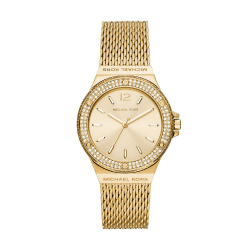 Michael Kors Damenuhruhr Lennox Dreizeiger, Edelstahl mit Edelstahlarmband, 33 mm Gehäusegröße 37MM Gold-ton