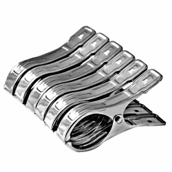Vicloon 6 Stück Edelstahl Strandtuch Clips Große Wäscheklammern, für Tägliche Wäsche, Strandtuch, Badetuch, Bettwäsche und Dicke Kleidung (6 Pcs) 6 Stück-edelstahl
