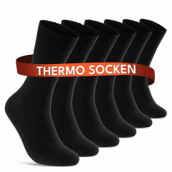 6 | 12 | 24 Paar THERMO Socken Damen & Herren Wintersocken Vollfrottee 43-46 6 Paar | Schwarz