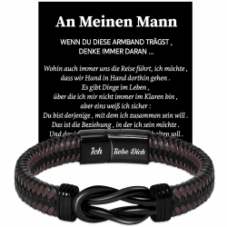 Coldbling Ich Liebe Dich Geschenke für Männer, An Meinen Sohn Mann Armband Geburtstag Weihnachten Liebes Geschenk für Ihn Freund Ehemann Sohn Lederarmband, Valentinstag Jahrestag Geschenk für Ihn Armband für Ihn