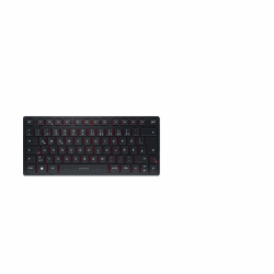 CHERRY KW 9200 MINI, Kompakte Multi-Device-Tastatur für bis zu 4 Geräte, Deutsches Layout (QWERTZ), Bluetooth, 2,4 GHz oder Kabel, Wiederaufladbar, Schwarz Deutsches Layout - QWERTZ