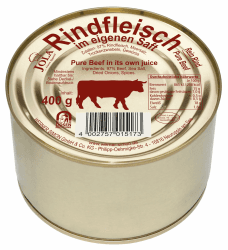 JOLA Rindfleisch im eigenen Saft | Pure Beef | 97% Rindfleisch |recyclebare Goldlackdose
