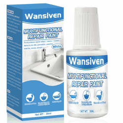 Wansiven Emaille Reparatur Lack, Badewannenlack Weiß, Schnell und Wasserfest Fliesenreparatur Lack für Badewannen, Waschbecken, Fliesen 30 ml (Weiß)