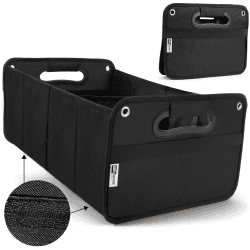 Upgrade4cars Kofferraum Organizer mit Klett | Kofferraumtasche für Einkauf, Ordnung, Utensilien, Aufbewahrung Universal Falt-Box Autozubehör Gadget Geschenke für Frauen und Männer 1 Kofferraumtasche