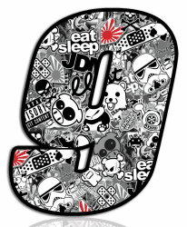 Biomar Labs® Startnummer Nummern Auto Moto Vinyl Aufkleber Sticker Bomb Stickerbomb Weiß Motorrad Motocross Motorsport Racing Nummer Tuning 9, N 349
