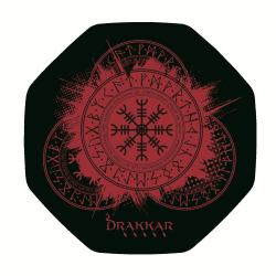 Konix Drakkar Bodenmatte Kattegat 98 x 98 cm für Gaming - Bürostühle - Wikinger - Muster - Schwarz und Rot Schwarz Rot Drakkar