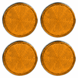 POHOVE 4 Stück Reflektoren Katzenauge Orange Rund, 55mm Rückstrahler Katzenaugen Anhänger, für Anhänger LKW PKW Trailer Wohnwagen