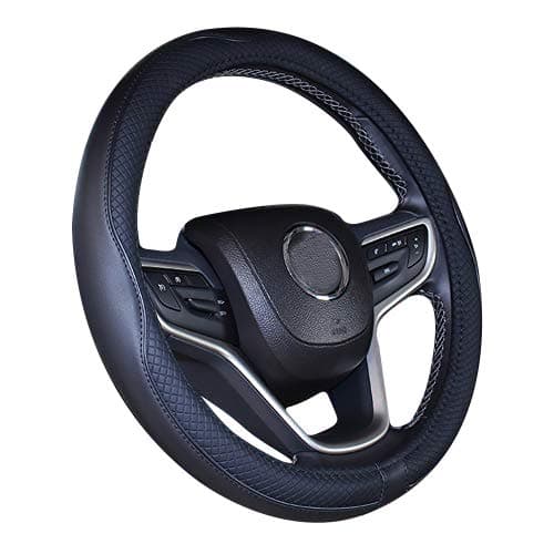 Mayco Bell 2019 New Mikrofaser Leder Auto Extra Large 17 18 19 Zoll Lenkradbezug für Big Trucks (Schwarz, 41.5-42 cm) Schwarz 41.5-42.25cm
