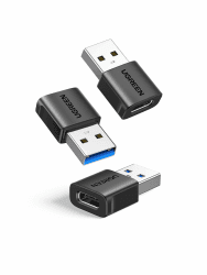 UGREEN USB C auf USB Adapter (3 Stück), 10Gbps USB A auf USB C Adapter Kompatibel mit iPhone 14/Pro/Max iPad Galaxy S24/S23 Serie Laptops Kopfhörer usw.