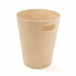 Umbra Woodrow Abfalleimer – Zweifarbiger Holz Papierkorb für Büro, Badezimmer, Wohnzimmer und Mehr, 7,5l Fassungsvermögen, Natur,