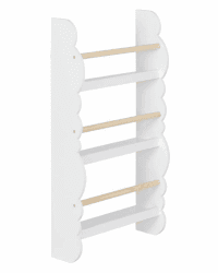 WOLTU Kinder Bücherregal Wandregal, Bücher-Organizer mit 3 Ablagen, Kinderregal für Buchaufbewahrung, aus Kiefernholz E1 MDF, für Kinderzimmer Spielzimmer, KR013ws Weiß 42.5x80cm
