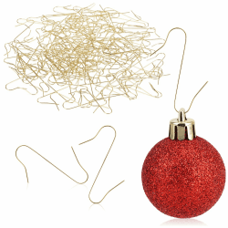 com-four® 150x Haken für Weihnachtsbaumschmuck - Schnellaufhänger Doppelhaken für Weihnachtsbaum-Deko - Christbaumkugel-Aufhänger, Baumhaken als Deko-Anhänger 02 Goldfarben 150 Stück